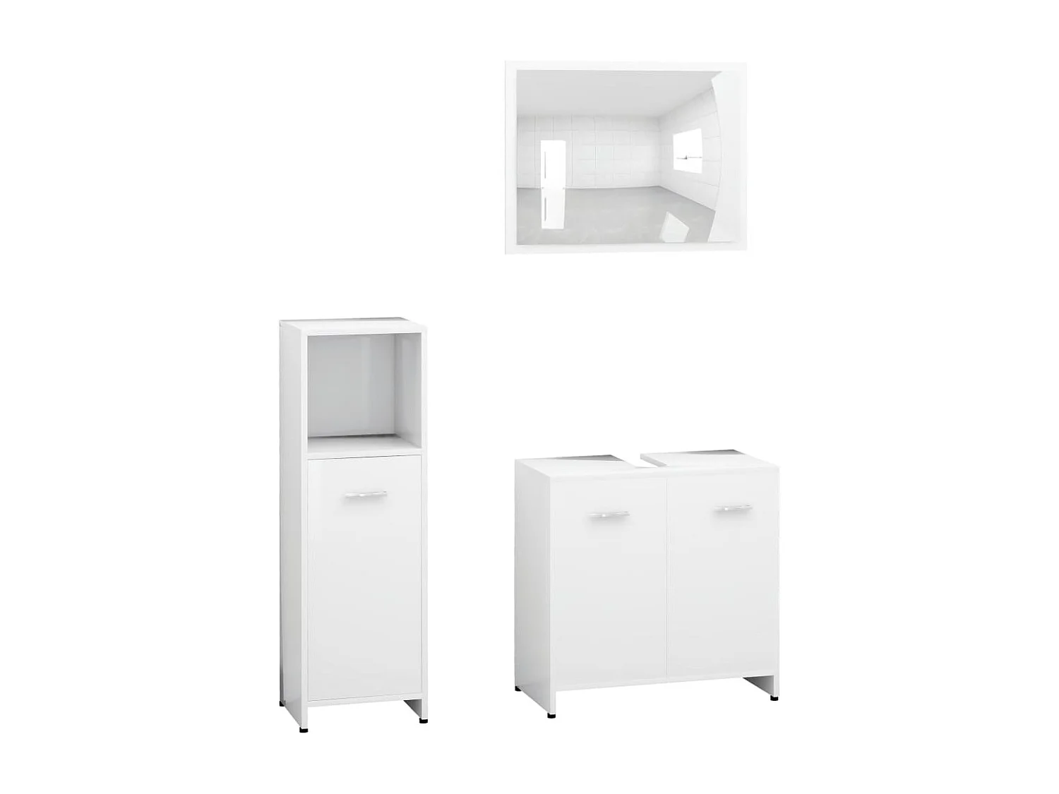 Ensemble de meubles de salle de bain 3 pcs Blanc 2