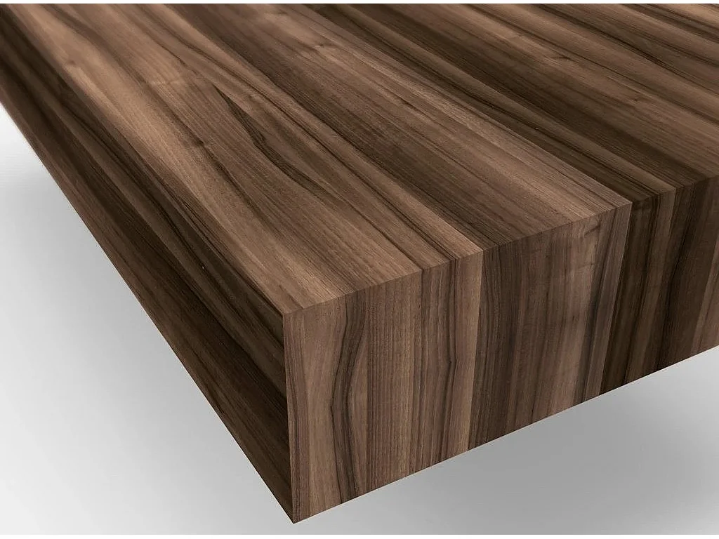 Ensemble meuble de salle de bain noyer double vasque et miroir lumineux Kyo L 165cm