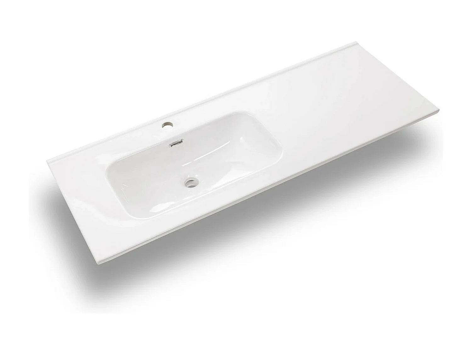 Ensemble meuble de salle de bain 2 tiroirs laqué blanc et miroir à LED Mola L 120cm