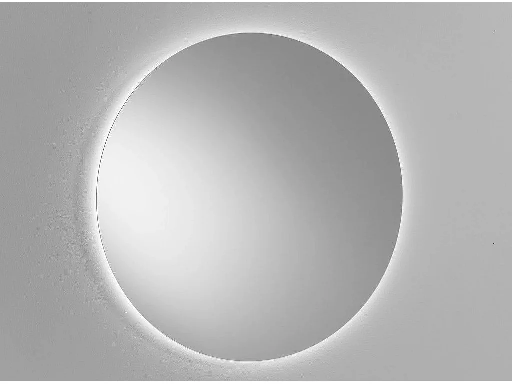 Ensemble meuble de salle de bain 2 tiroirs laqué blanc et miroir lumineux Lago L 100cm 2