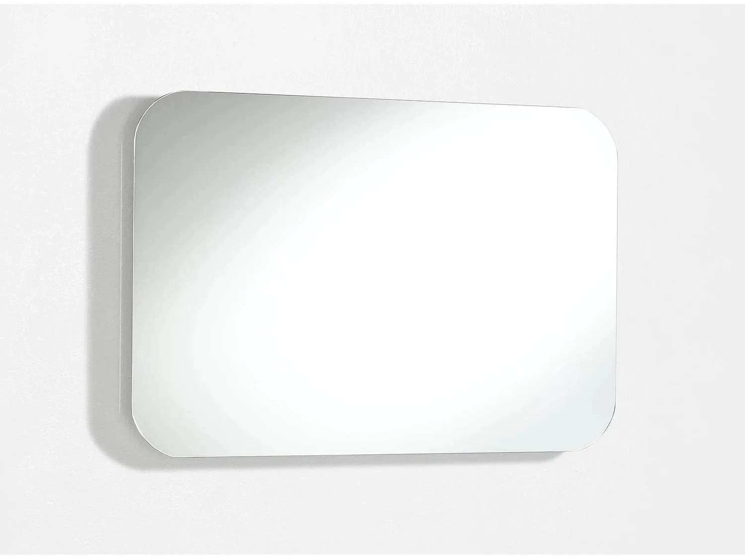 Ensemble meuble de salle de bain 3 tiroirs laqué blanc et chêne et miroir lumineux Lago L 80cm