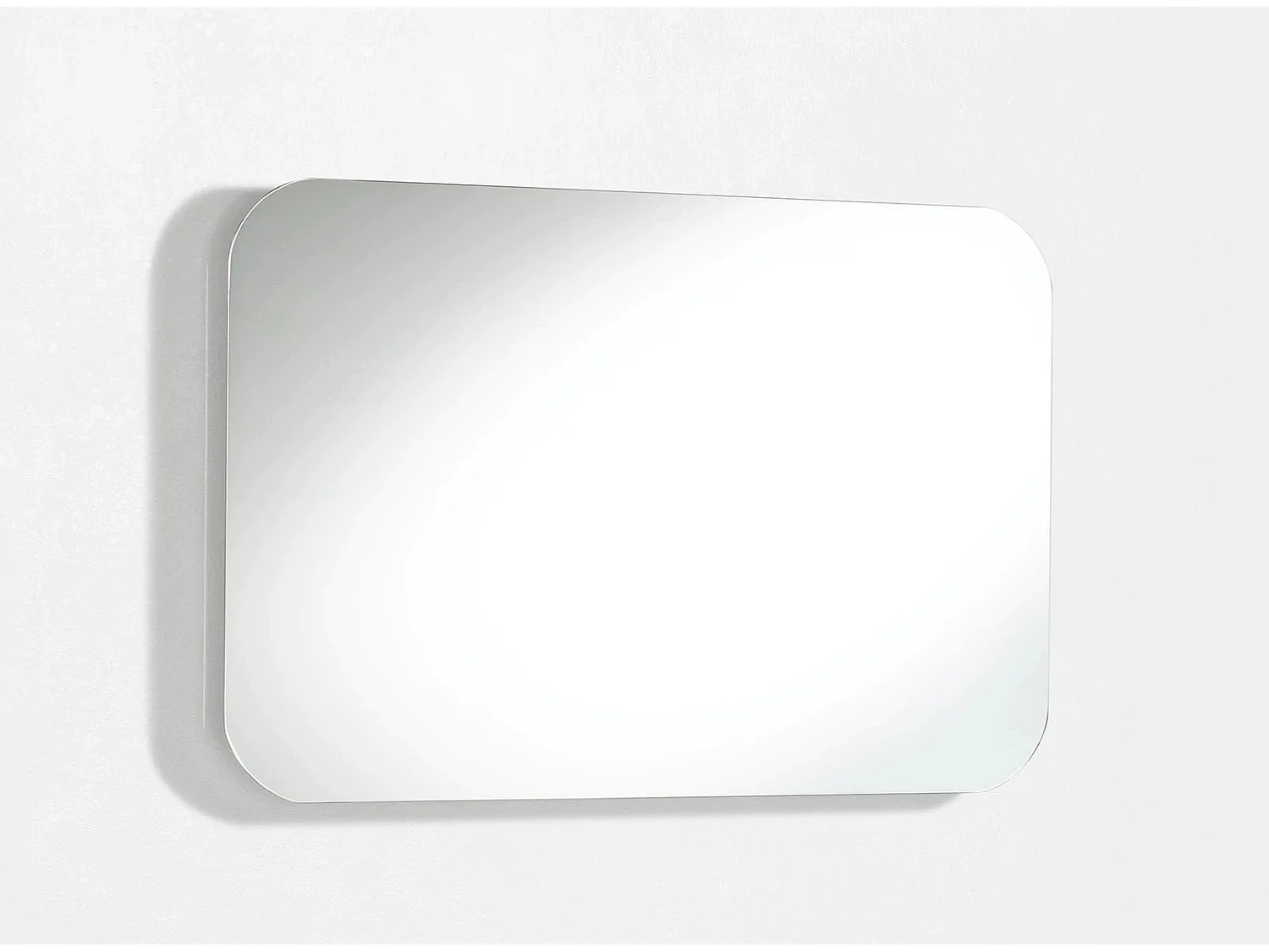 Ensemble meuble de salle de bain 3 tiroirs laqué blanc et effet béton et miroir lumineux Lago L 60cm