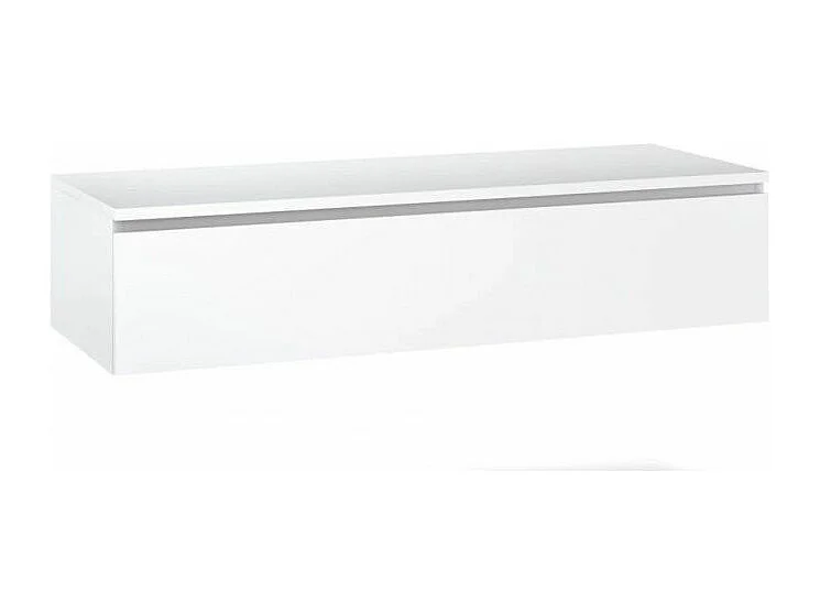 Ensemble meuble de salle de bain bois clair avec étagère et miroir à LED Kyo L 165cm