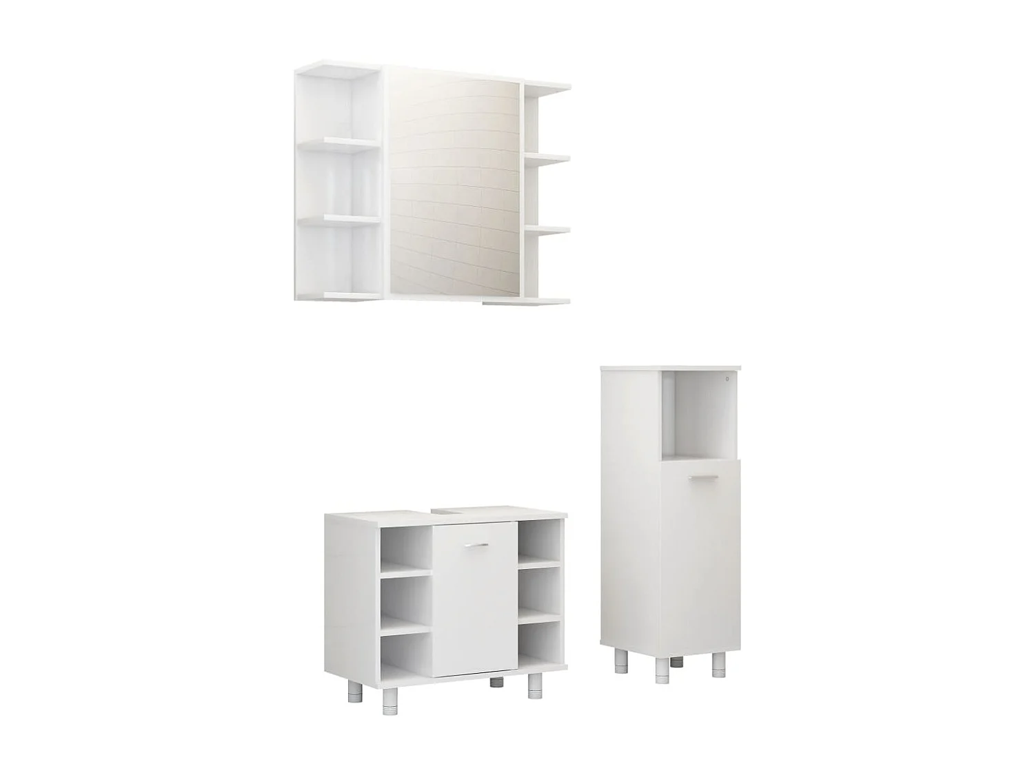 Ensemble de meubles de salle de bain 3 pcs Blanc 3