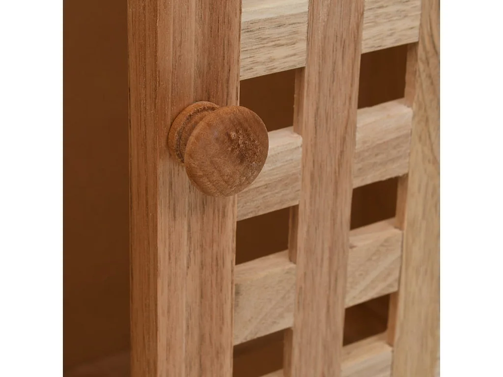 Armoire pour lavabo avec miroir Bois de noyer massif