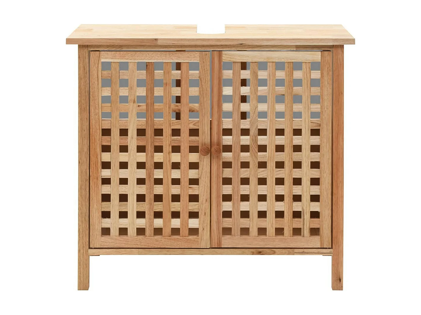 Armoire pour lavabo avec miroir Bois de noyer massif