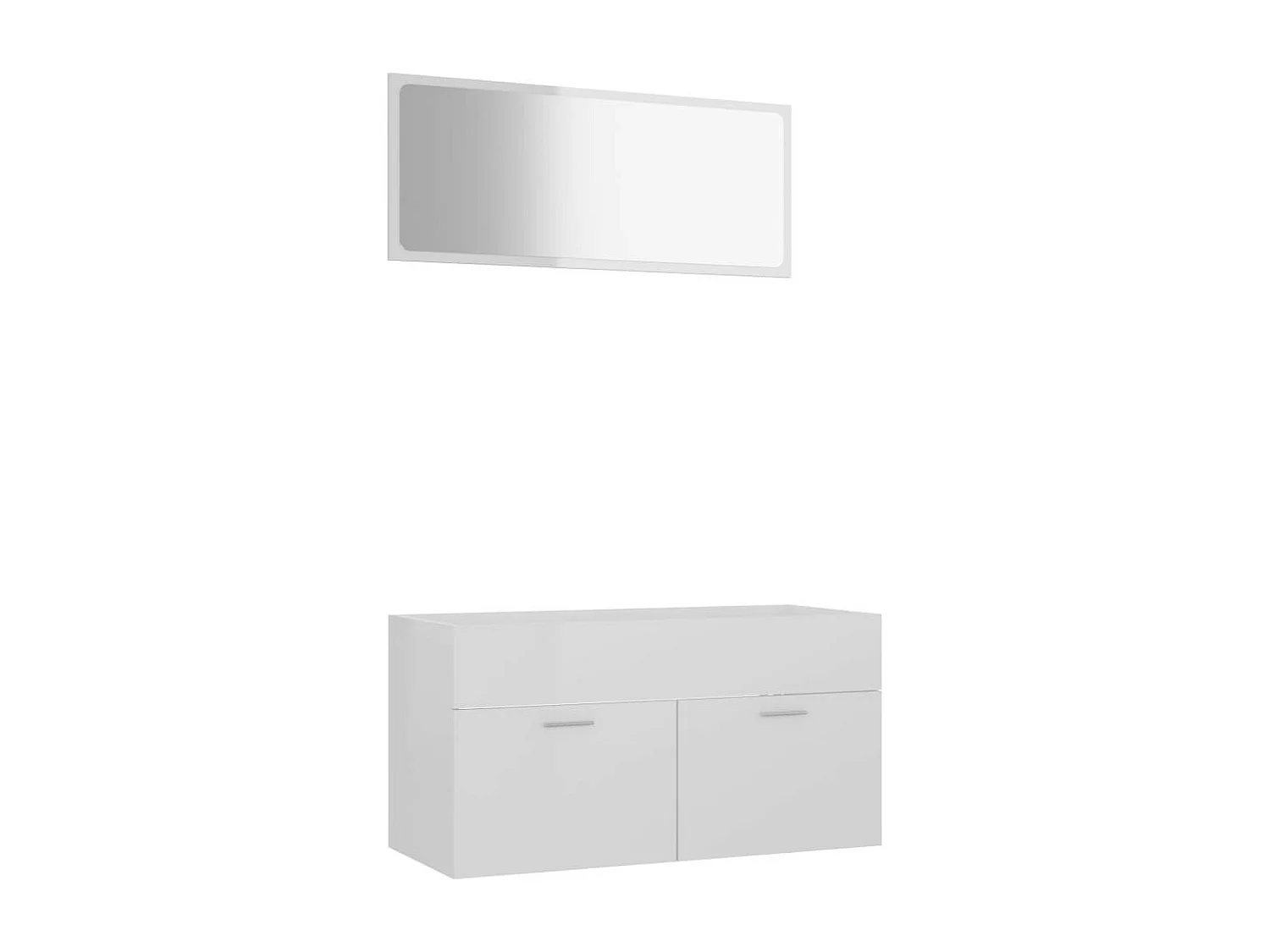 Ensemble de meubles de bain 2 pcs Blanc brillant 9