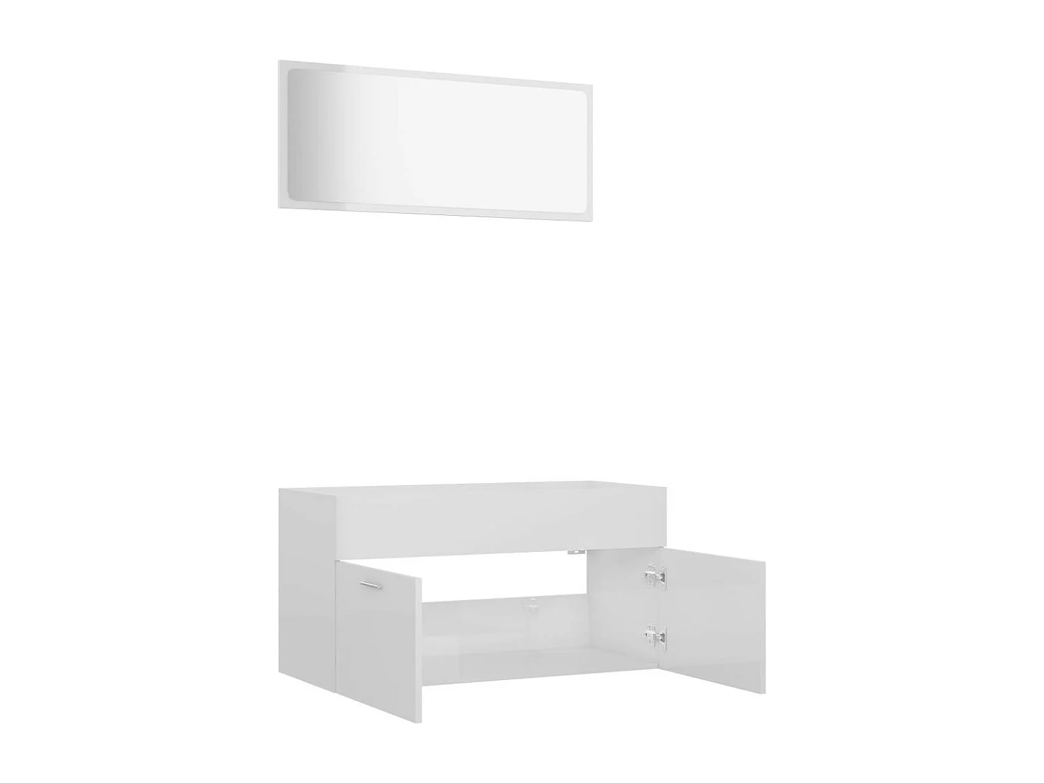 Ensemble de meubles de bain 2 pcs Blanc brillant 9