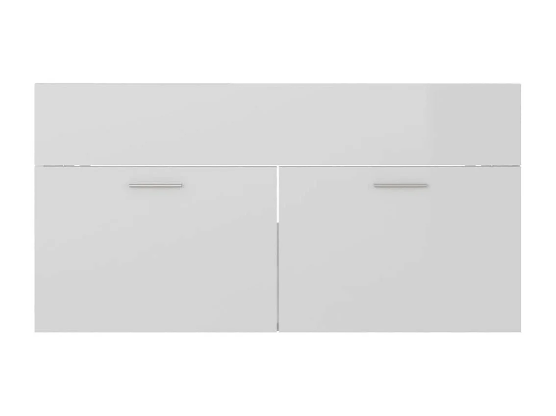 Ensemble de meubles de bain 2 pcs Blanc brillant 9