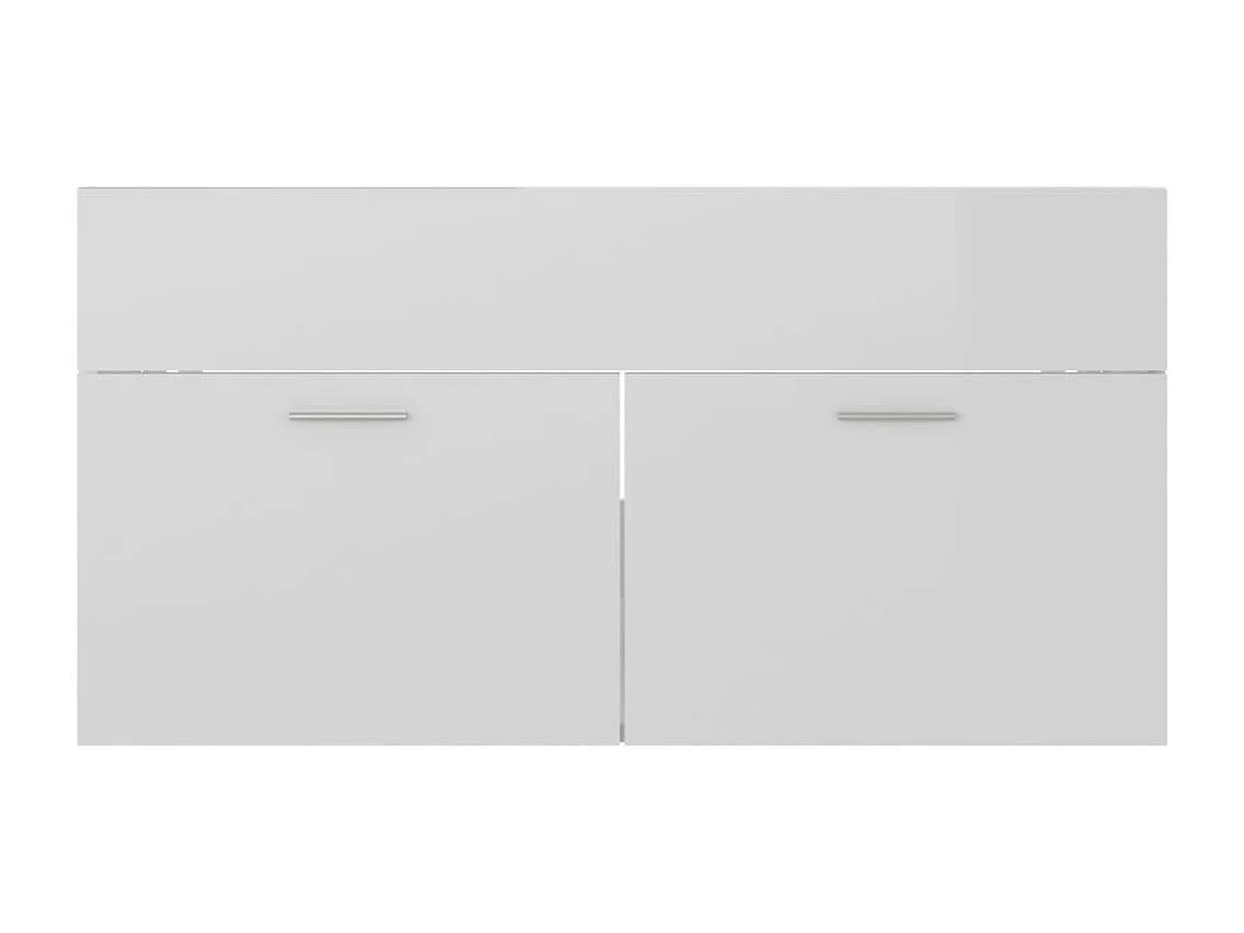 Ensemble de meubles de bain 2 pcs Blanc brillant 9