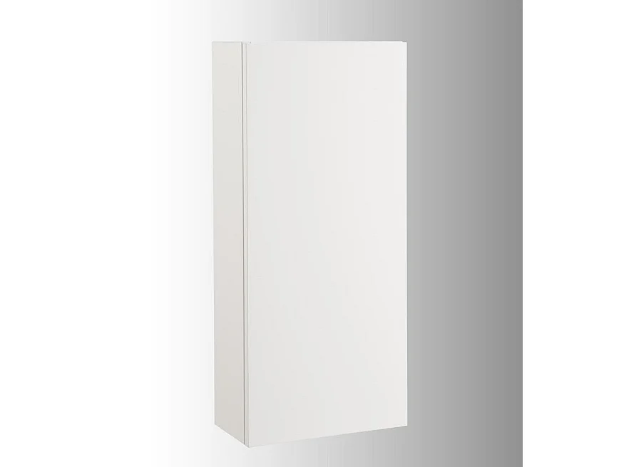 Ensemble meuble de salle de bain 1 étagère 1 armoire laqué blanc et miroir lumineux Teph L 70cm