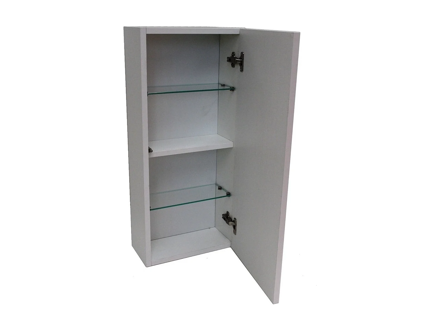 Ensemble meuble de salle de bain 1 étagère 1 armoire laqué blanc et miroir lumineux Teph L 70cm