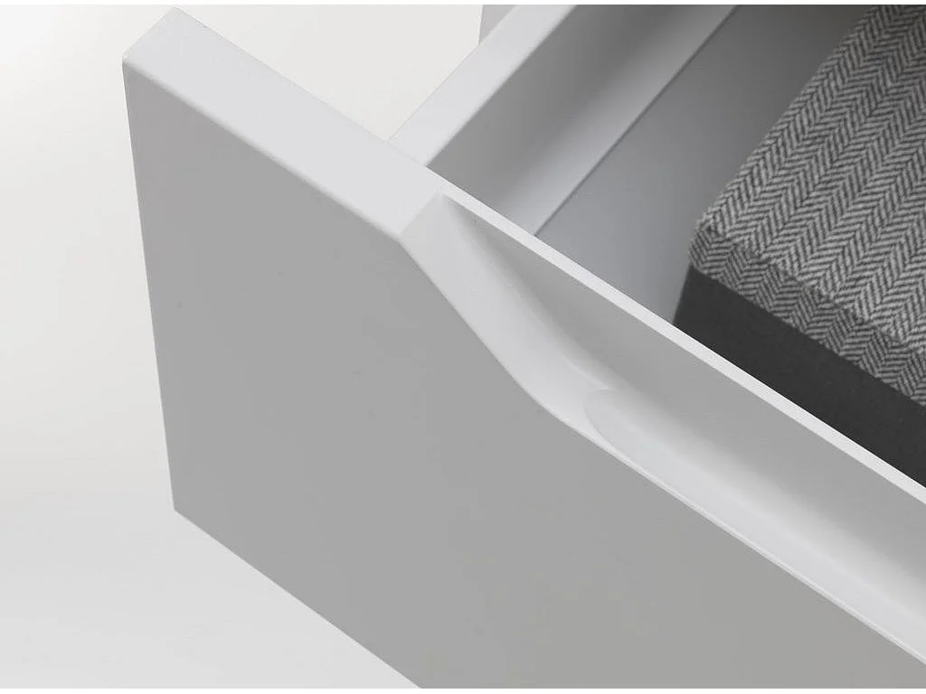 Ensemble meuble de salle de bain laqué blanc avec colonne et miroir lumineux Selb L 90cm