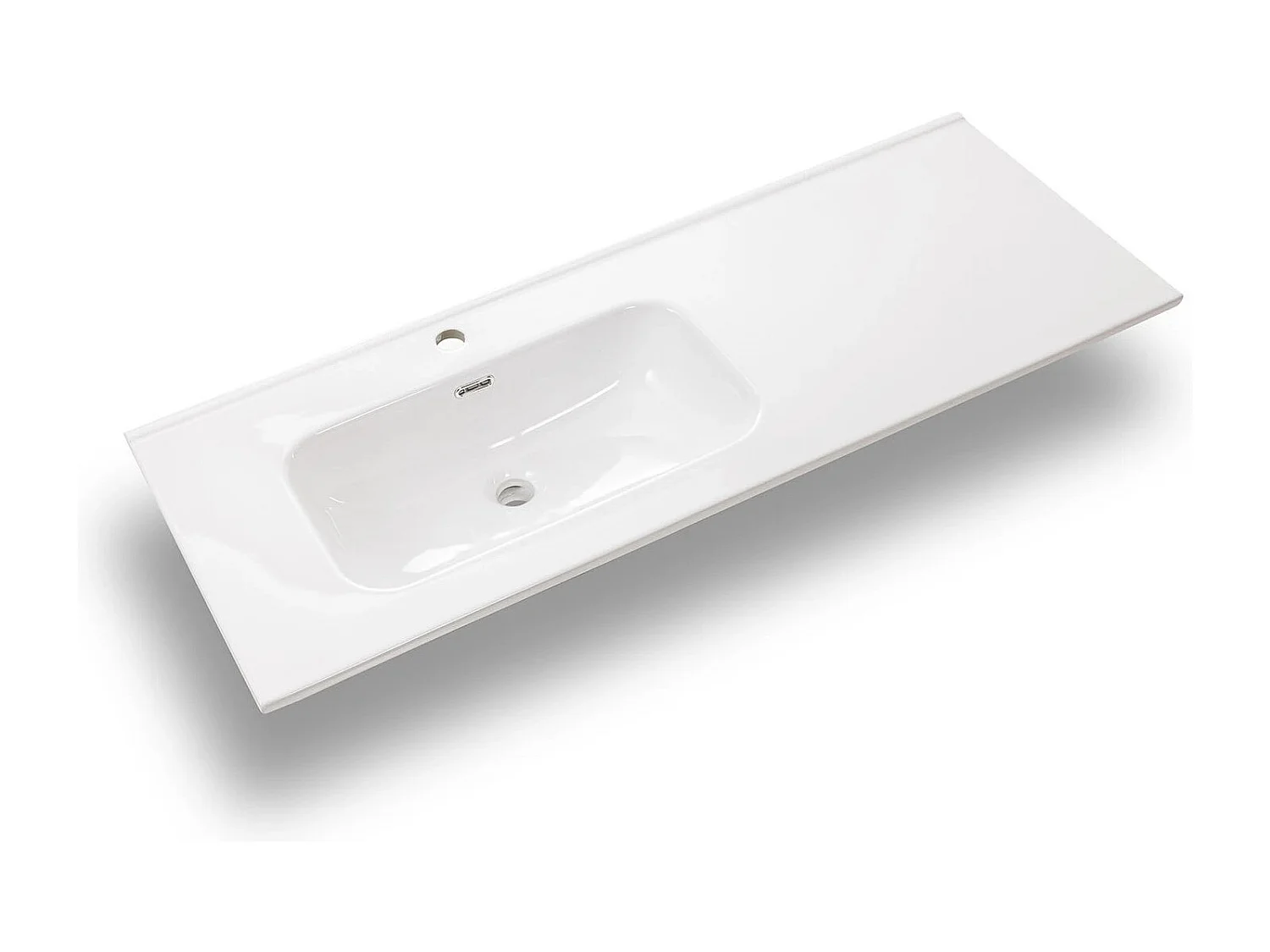 Ensemble meuble de salle de bain 2 tiroirs blanc et miroir à LED Mola L 120cm