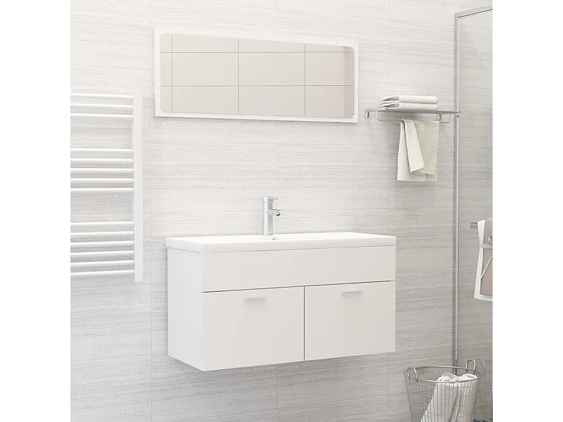 Ensemble de meubles de salle de bain Blanc 5