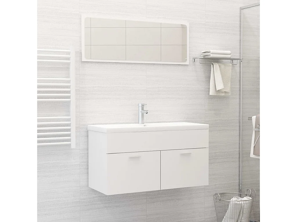 Ensemble de meubles de salle de bain Blanc 5