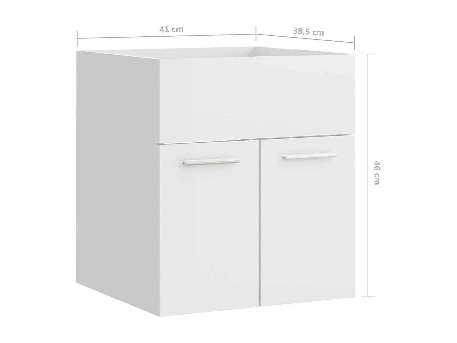 Armoire d'évier Blanc brillant 41x38,5x46