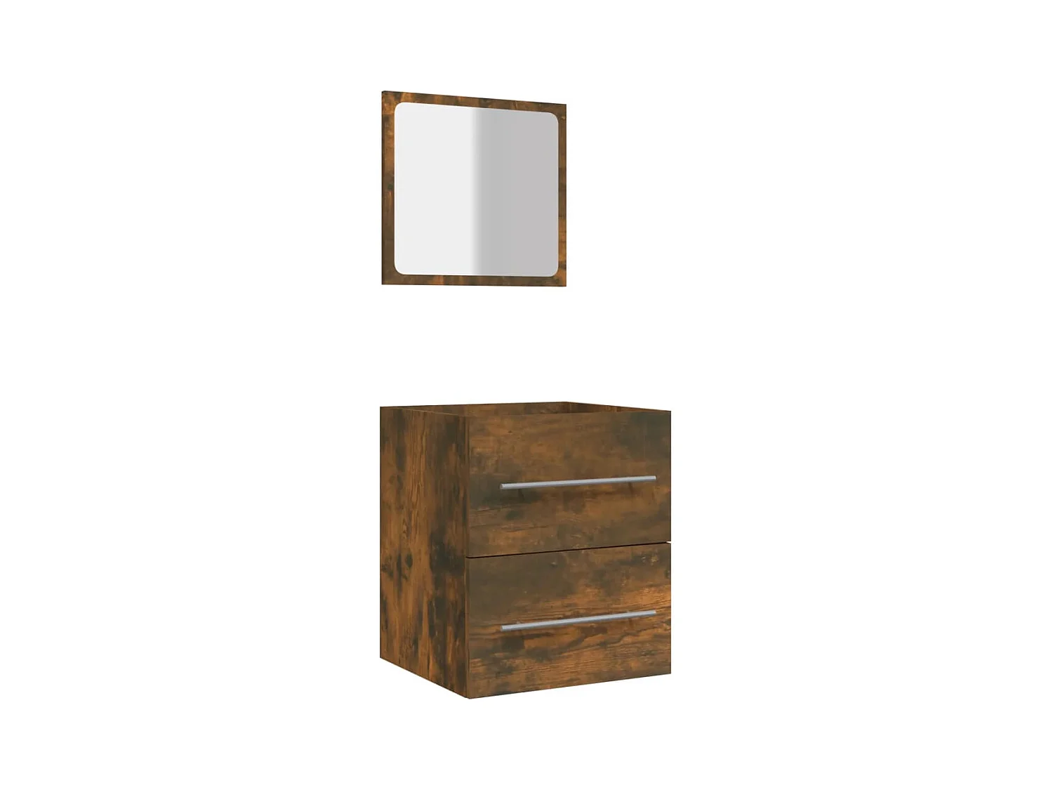 Armoire de salle de bain avec miroir Chêne fumé 41x38,5x48