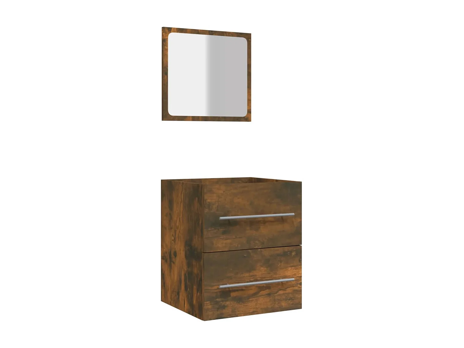 Armoire de salle de bain avec miroir Chêne fumé 41x38,5x48