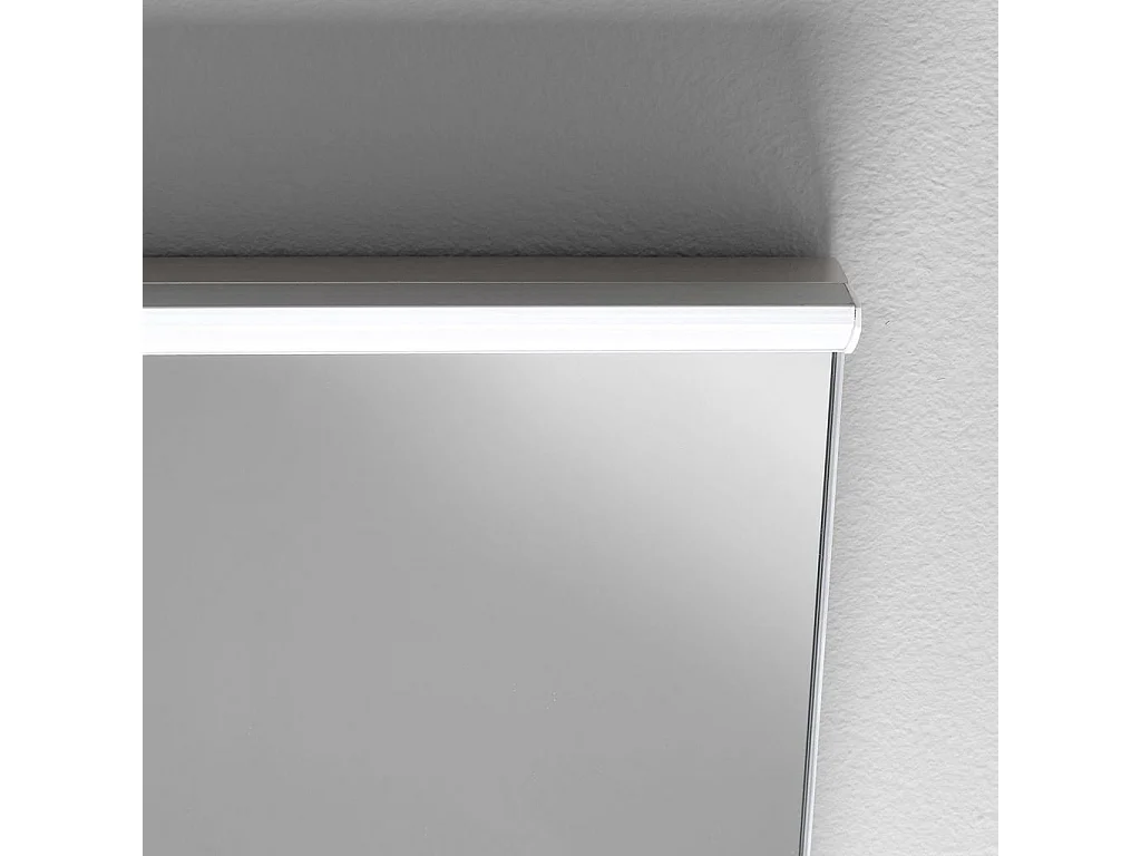 Ensemble meuble de salle de bain 2 tiroirs laqué blanc et miroir lumineux Molam L 120cm