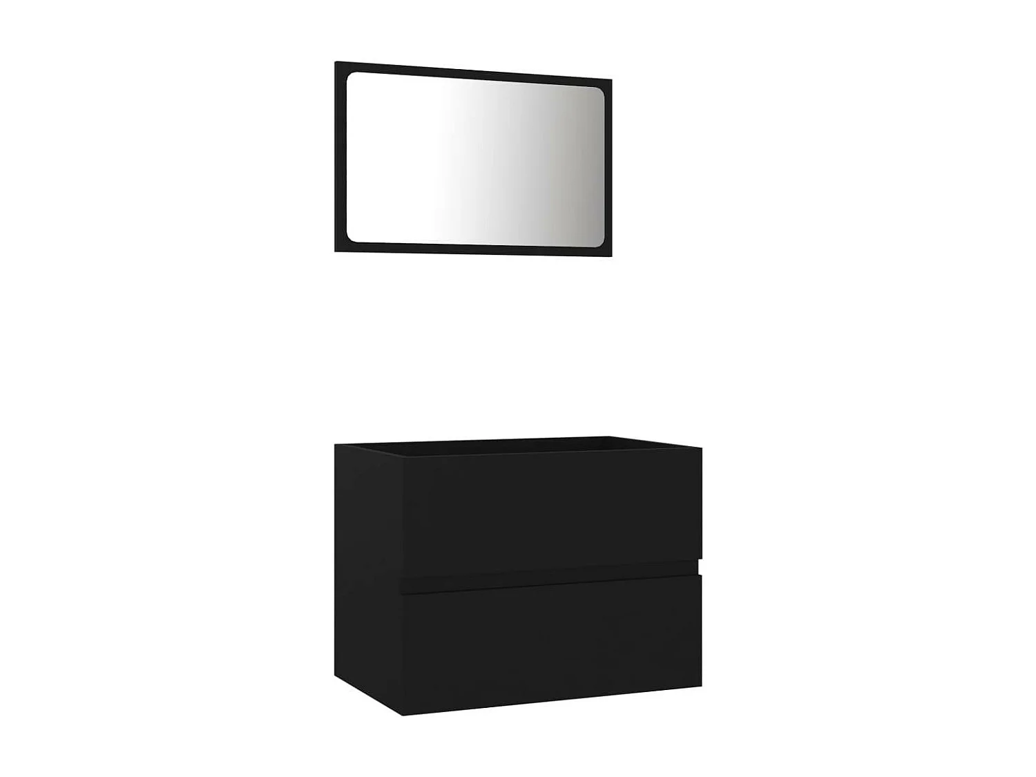 Juego de muebles de baño 2 pzas madera contrachapada negro