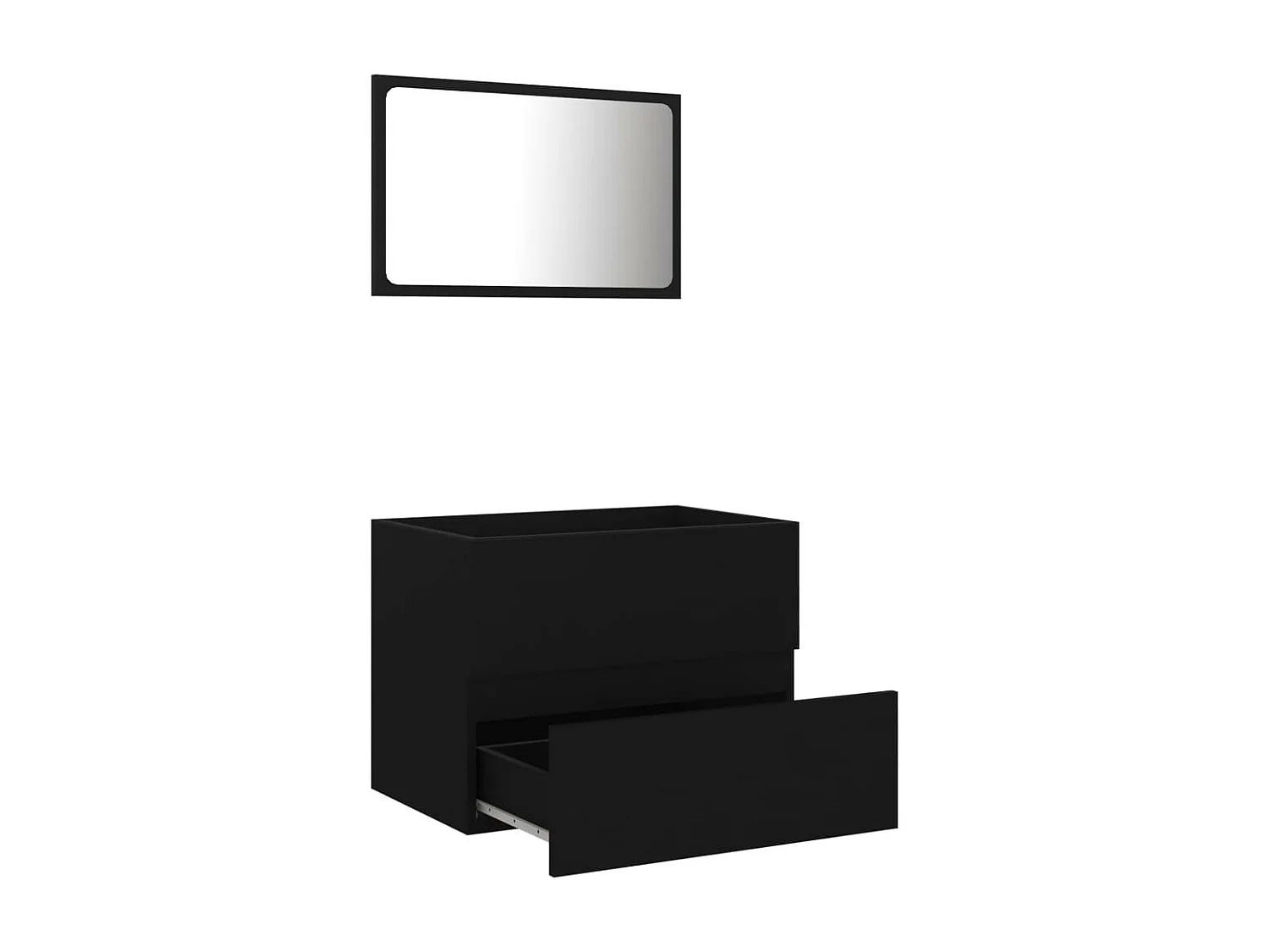 Juego de muebles de baño 2 pzas madera contrachapada negro