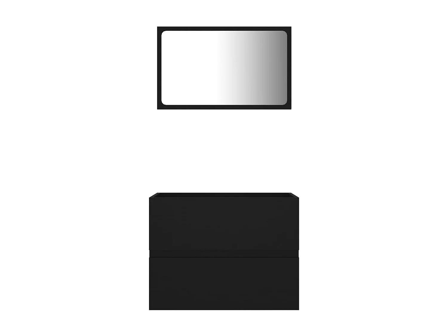 Juego de muebles de baño 2 pzas madera contrachapada negro