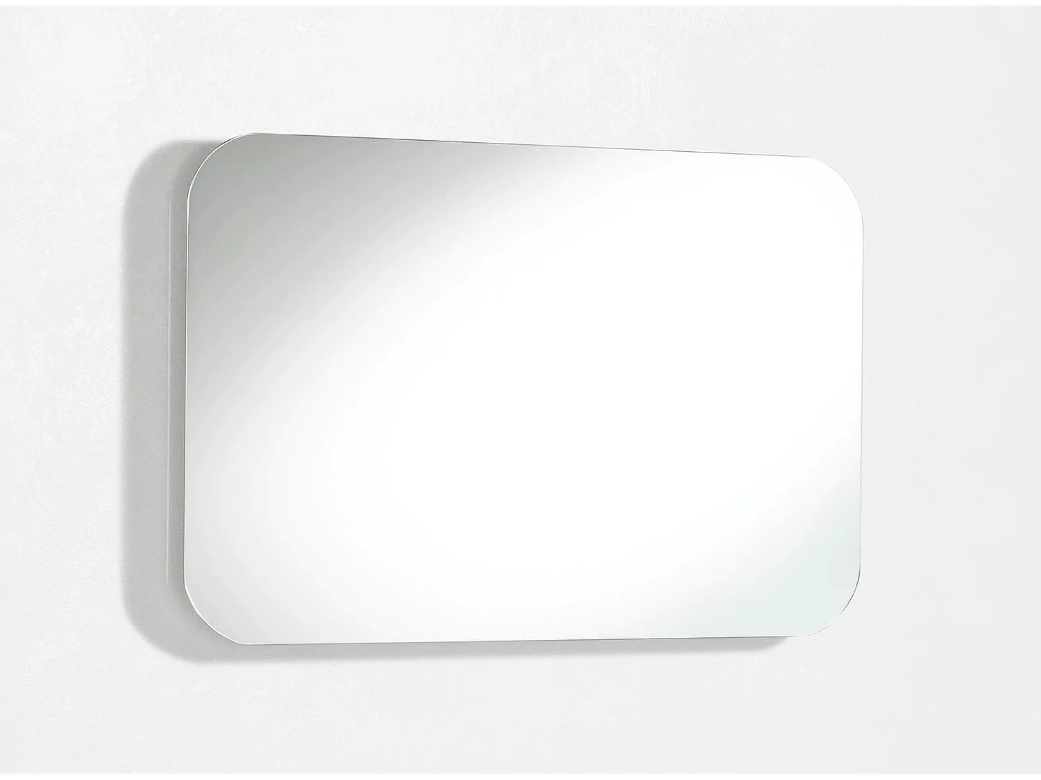 Ensemble meuble de salle de bain 3 tiroirs laqué blanc et gris et miroir lumineux Lago L 80cm
