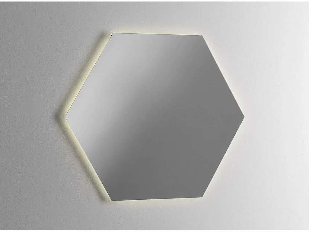 Ensemble meuble de salle de bain 2 tiroirs laqué blanc et gris oxyde et miroir lumineux Lago L 100cm