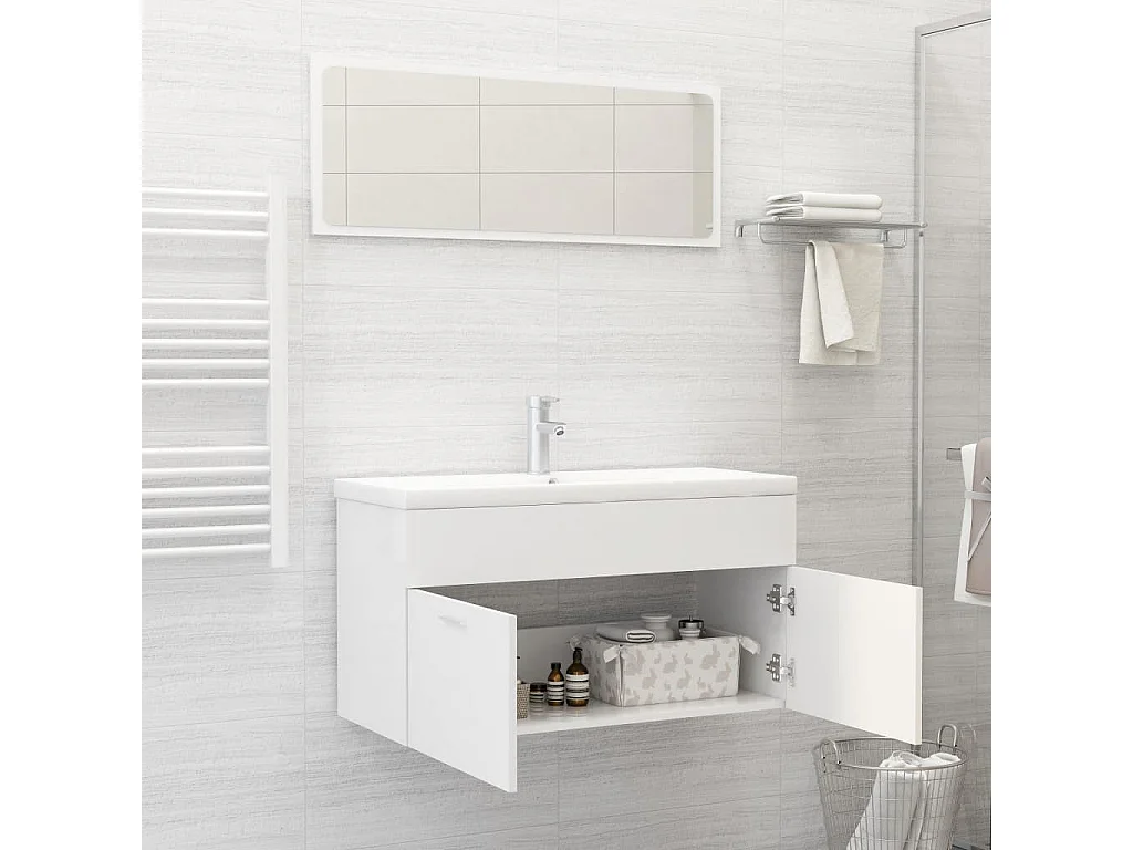 Ensemble de meubles de salle de bain 2 pcs Blanc 12