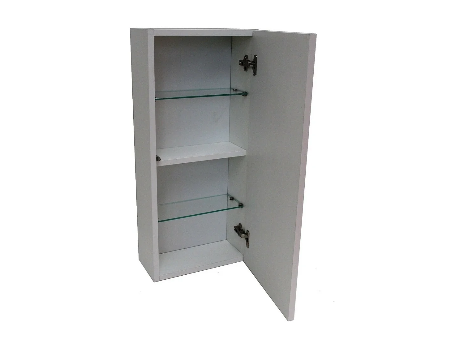 Ensemble meuble de salle de bain 1 étagère 1 armoire effet béton et laqué blanc et miroir lumineux Teph L 70cm
