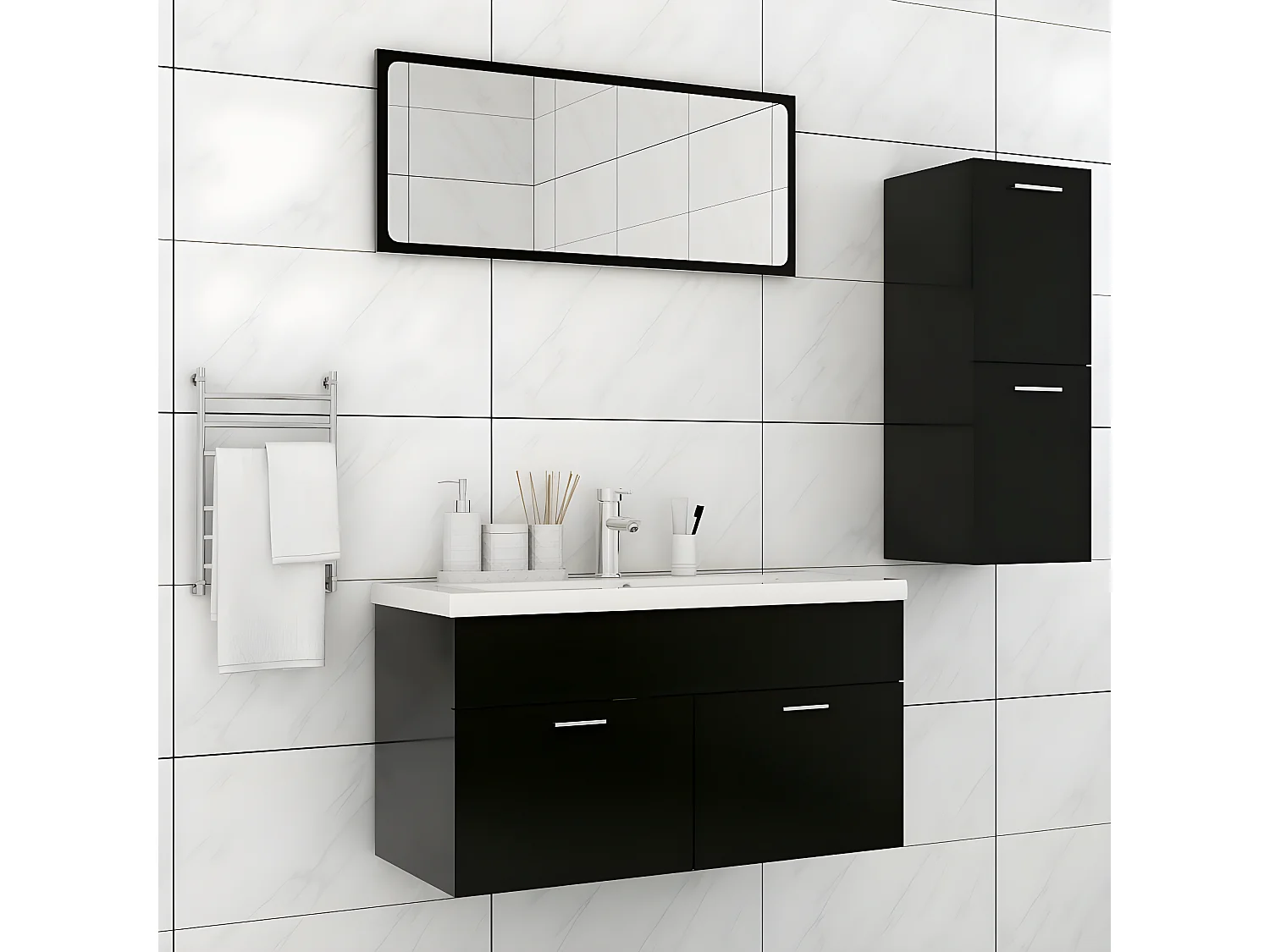 Ensemble de meubles de salle de bain Noir