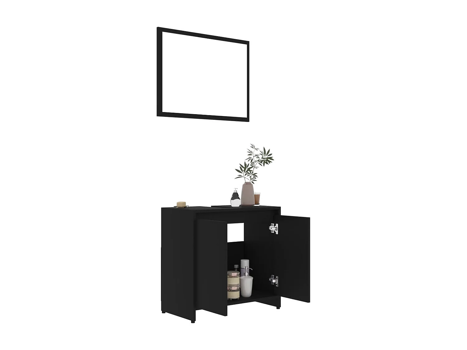 Ensemble de meubles de salle de bain 3 pcs Noir 6