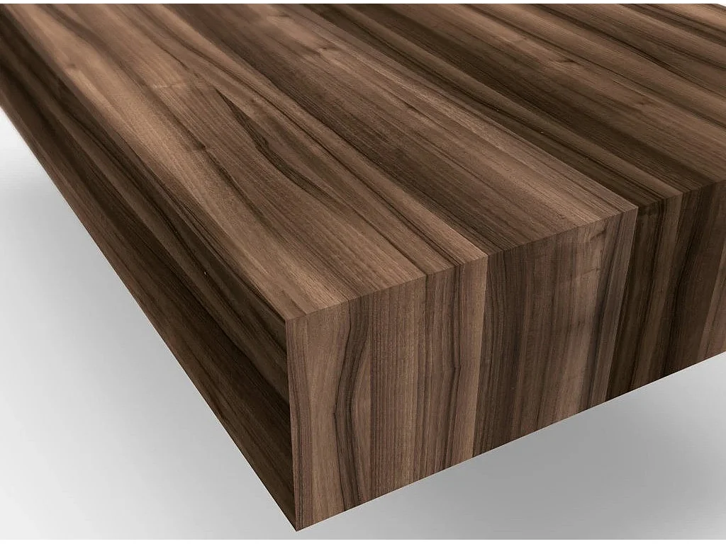 Ensemble meuble de salle de bain noyer avec étagère et miroir à LED Kyo L 165cm