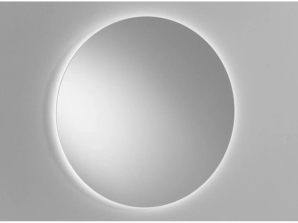 Ensemble meuble de salle de bain 2 tiroirs laqué blanc et beige et miroir lumineux Lago L 100cm 2