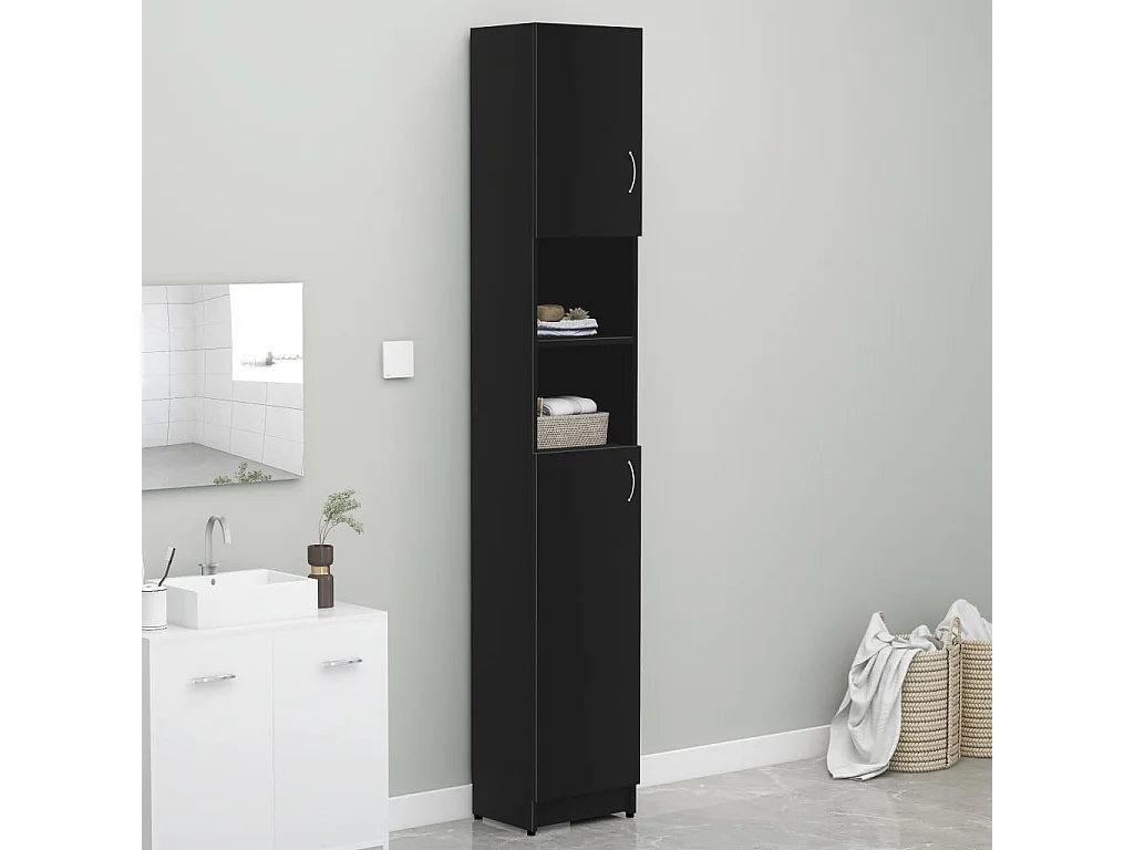 Armoire de salle de bain Noir 32x25,5x190