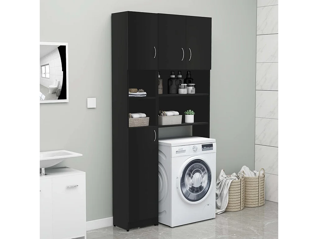 Armoire de salle de bain Noir 32x25,5x190