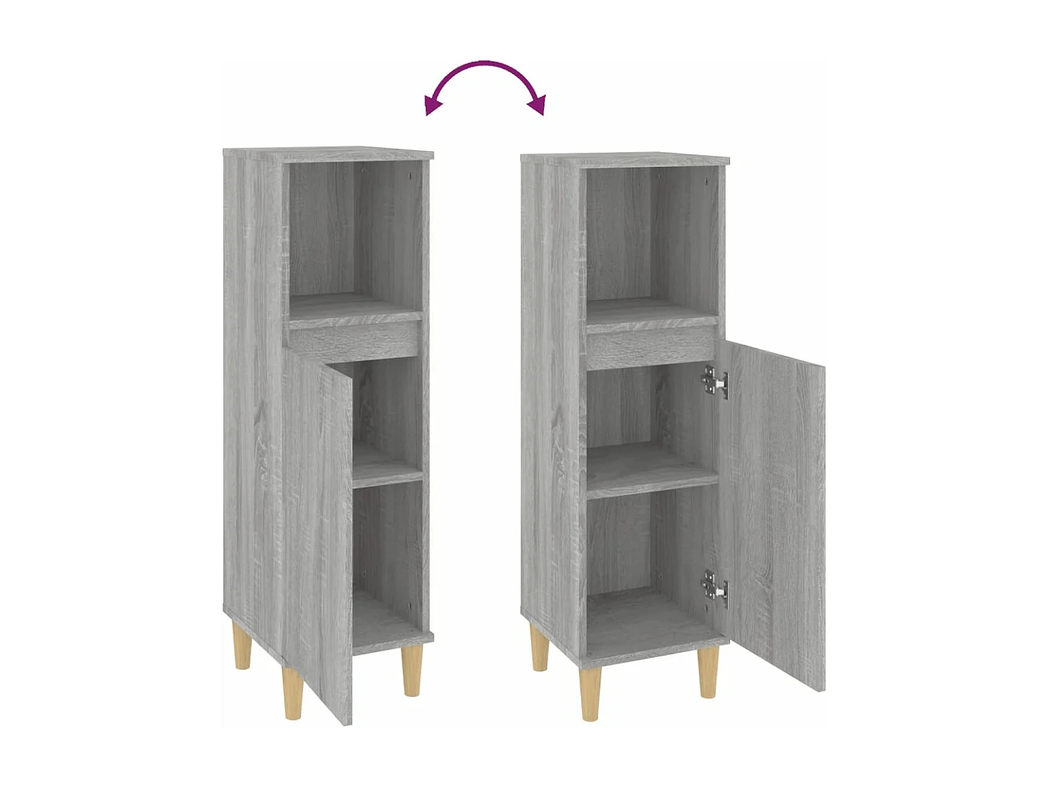 Armoire salle de bain sonoma gris 30x30x100
