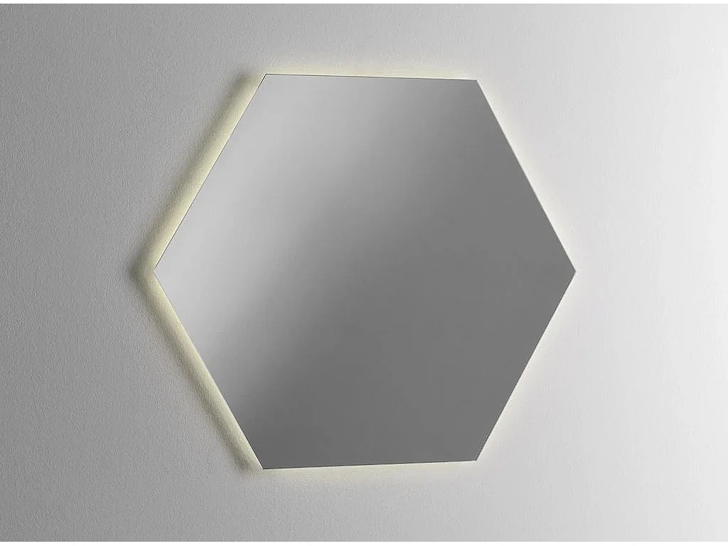 Ensemble meuble de salle de bain 2 tiroirs laqué blanc et miroir lumineux Lago L 100cm