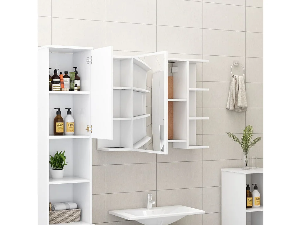 Ensemble de meubles de salle de bain 4 pcs Blanc 4