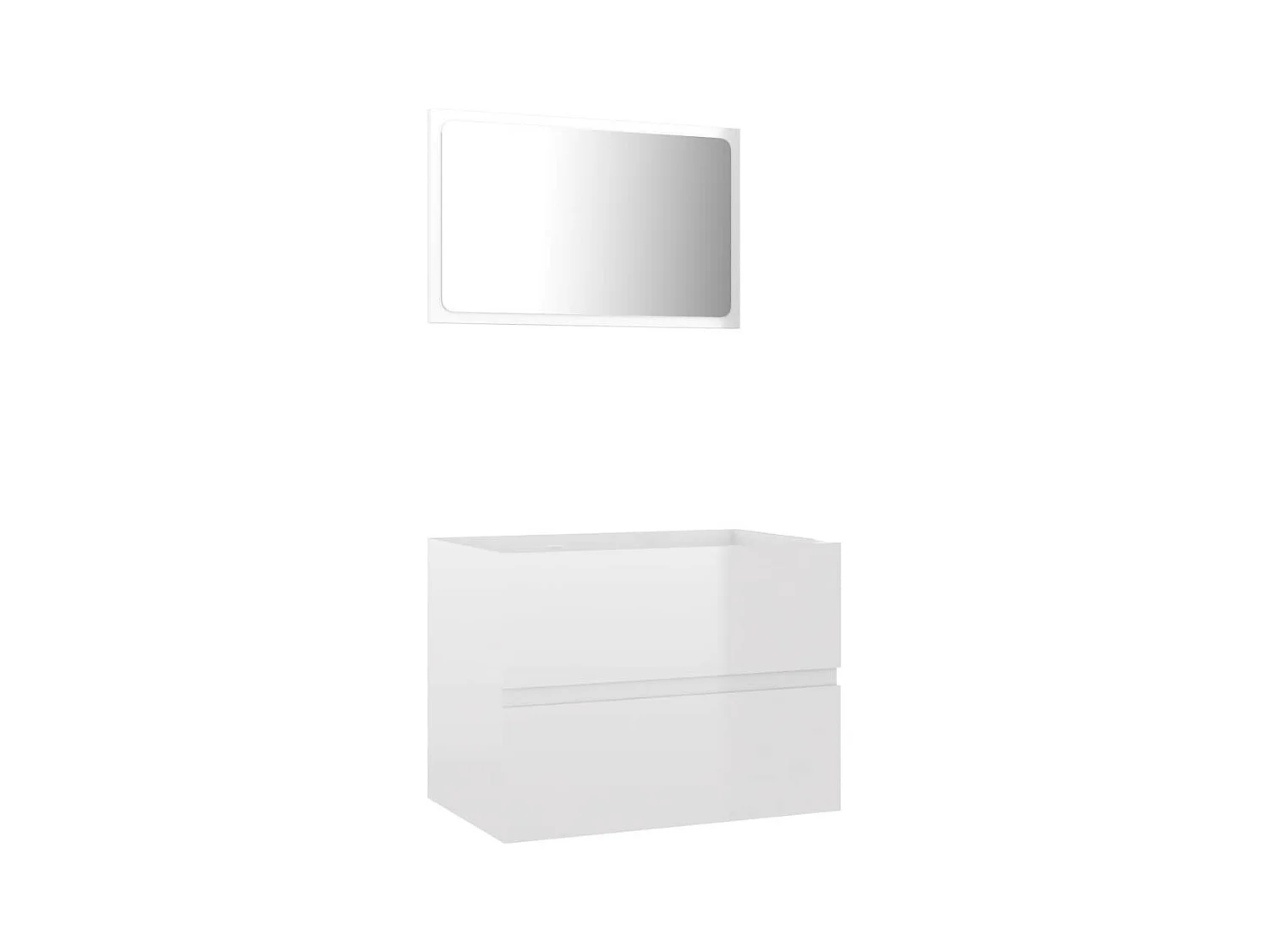 Ensemble de meubles de bain 2 pcs Blanc brillant 4