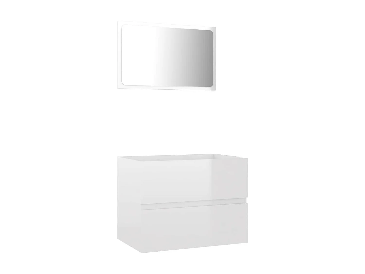 Ensemble de meubles de bain 2 pcs Blanc brillant 4