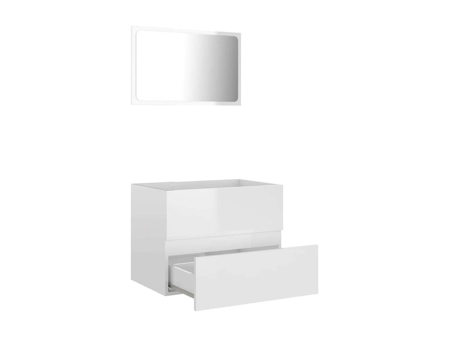 Ensemble de meubles de bain 2 pcs Blanc brillant 4