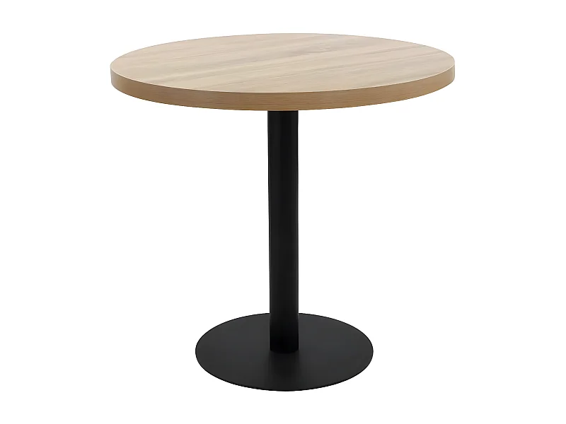 Table de bar ronde bois clair et pieds métal noir Beth D 80cm