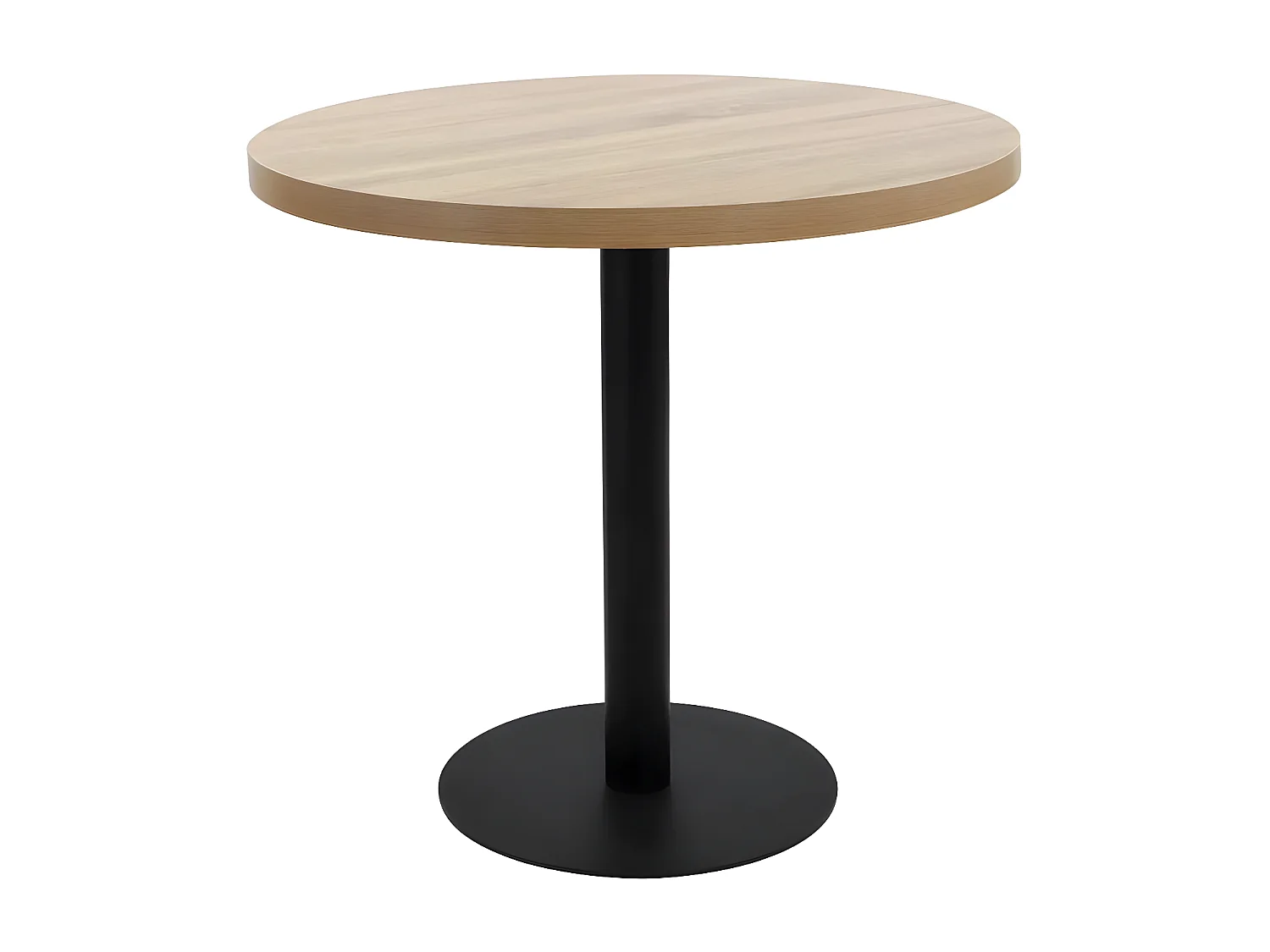 Table de bar ronde bois clair et pieds métal noir Beth D 80cm