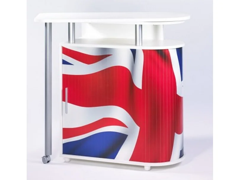 Keukentrolley met wit draaitafeldecor Engelse vlag Nantes