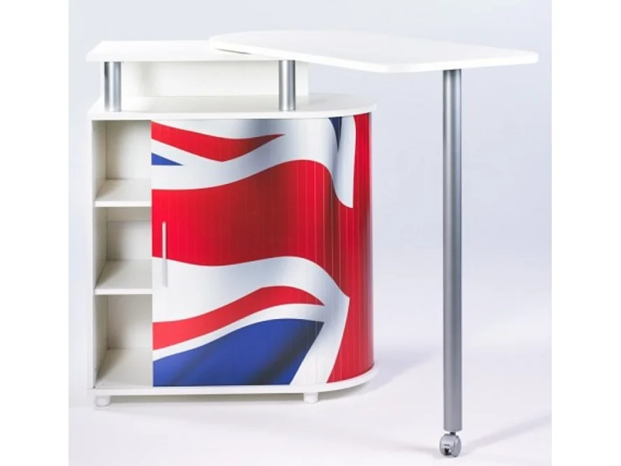 Keukentrolley met wit draaitafeldecor Engelse vlag Nantes