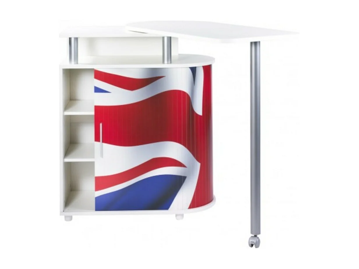 Keukentrolley met wit draaitafeldecor Engelse vlag Nantes