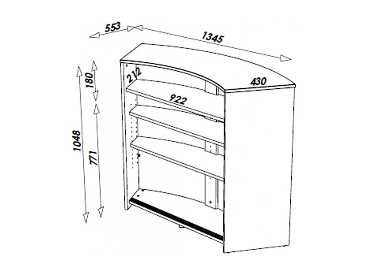 Zwarte toog en bedrukte glazen Snack 134