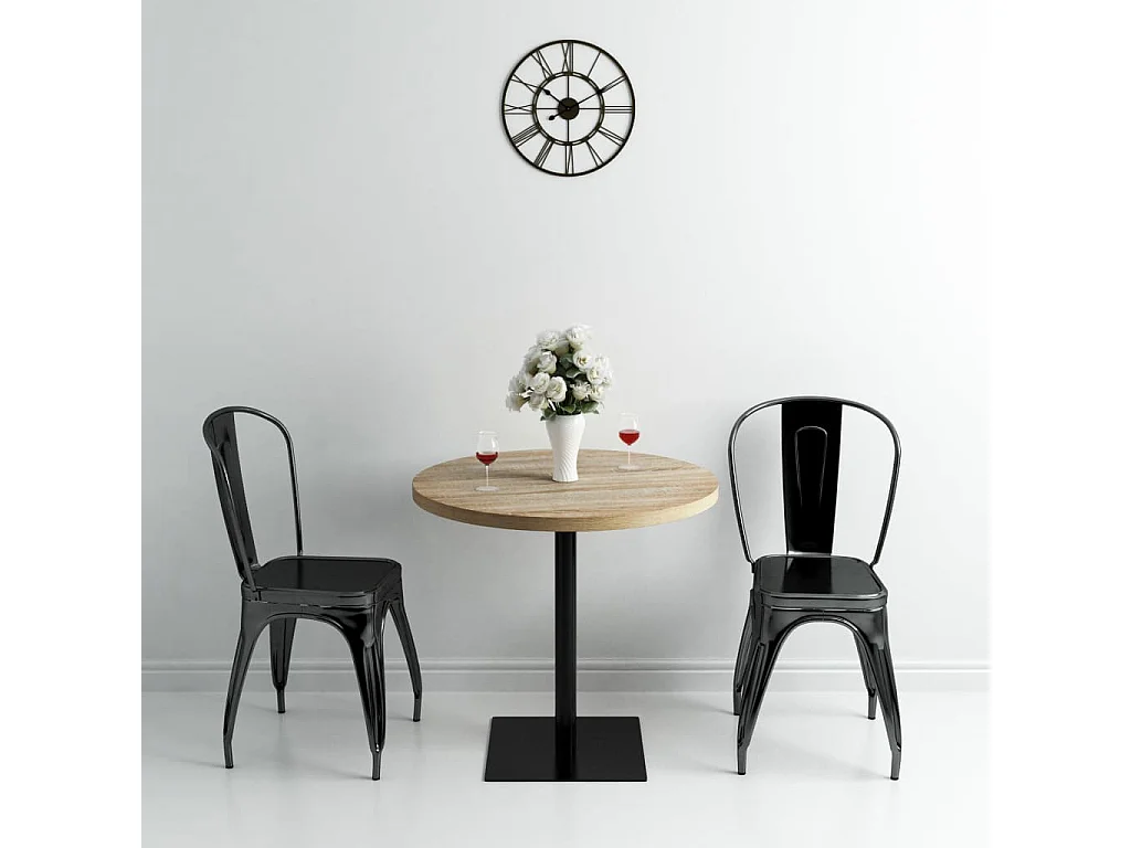 Table de bistrot chêne naturel Koly 80